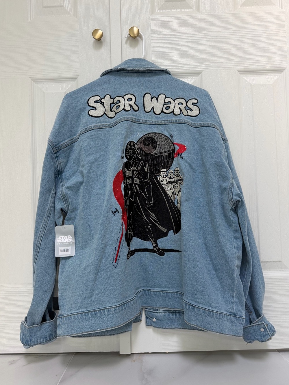 Disney Star Wars Darth Vader Oversized Denim Jean Jacket Adults Size Large